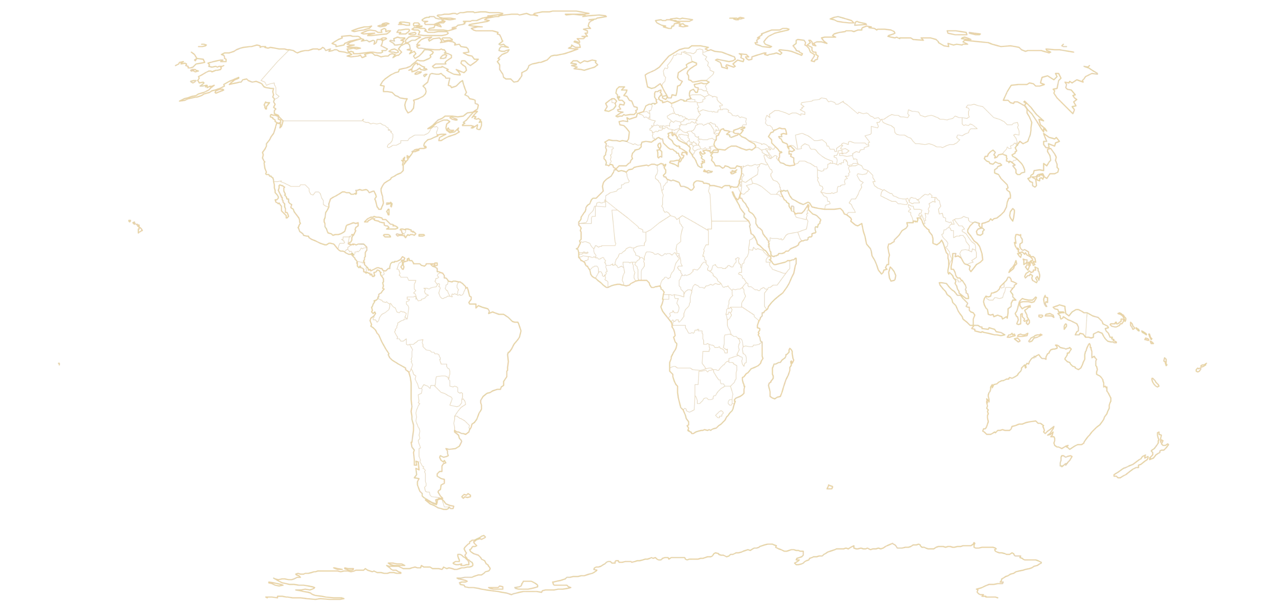 Carte du monde tracée en fils d’or